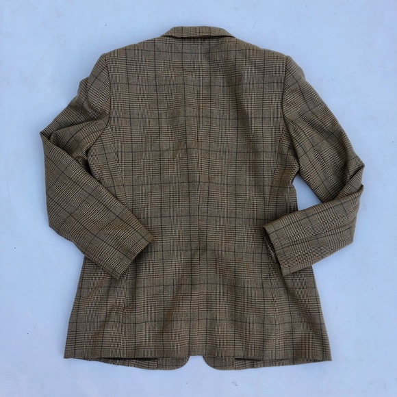 Vintage Harve Bernard Embroidered Fall Leaves Plaid Wool Blazer - Picture 6 of 6